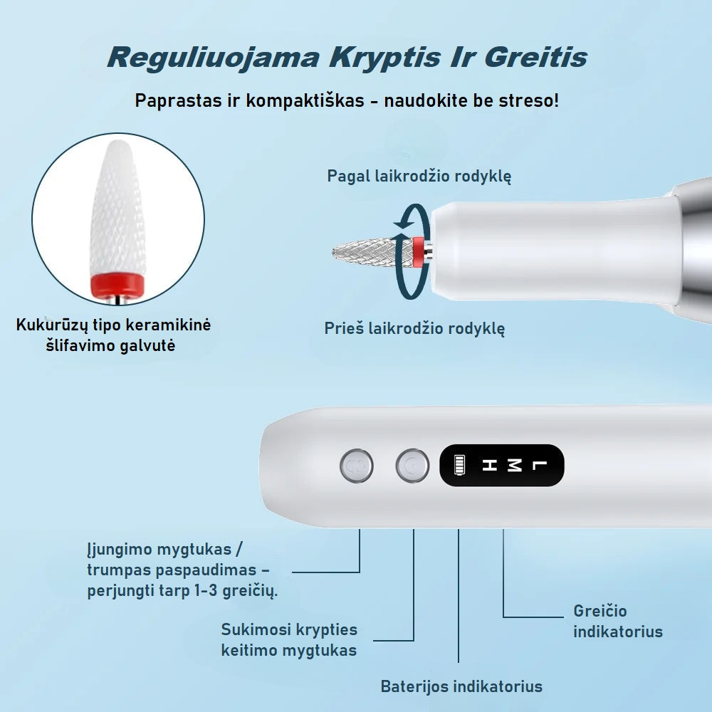 Elektrinis manikiūro ir pedikiūro rinkinys